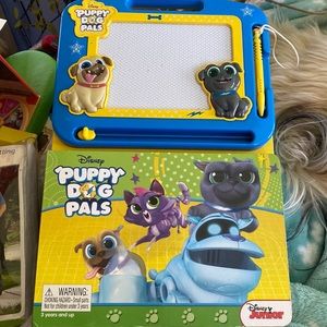 Like new puppy dog pals drawing book with etch a sketch attached